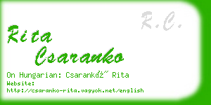 rita csaranko business card